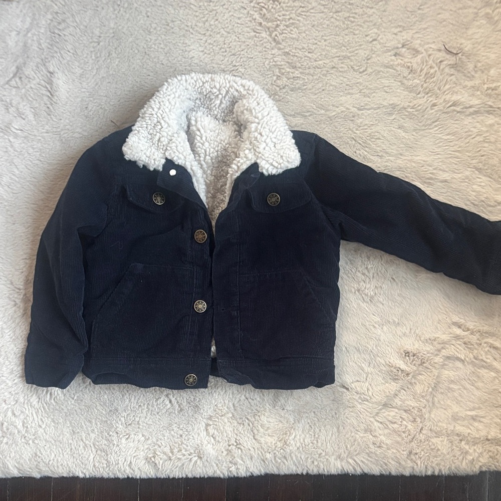 Kids Denim Jacket with Sherpa Collar